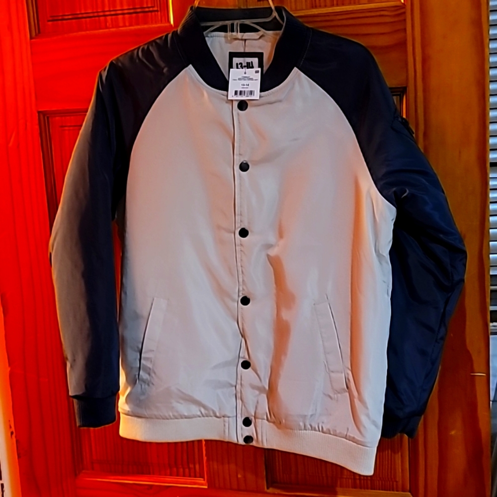 Cotton On Kids Vintage Navy&White Boys Airforce Bomber, Size 13/14